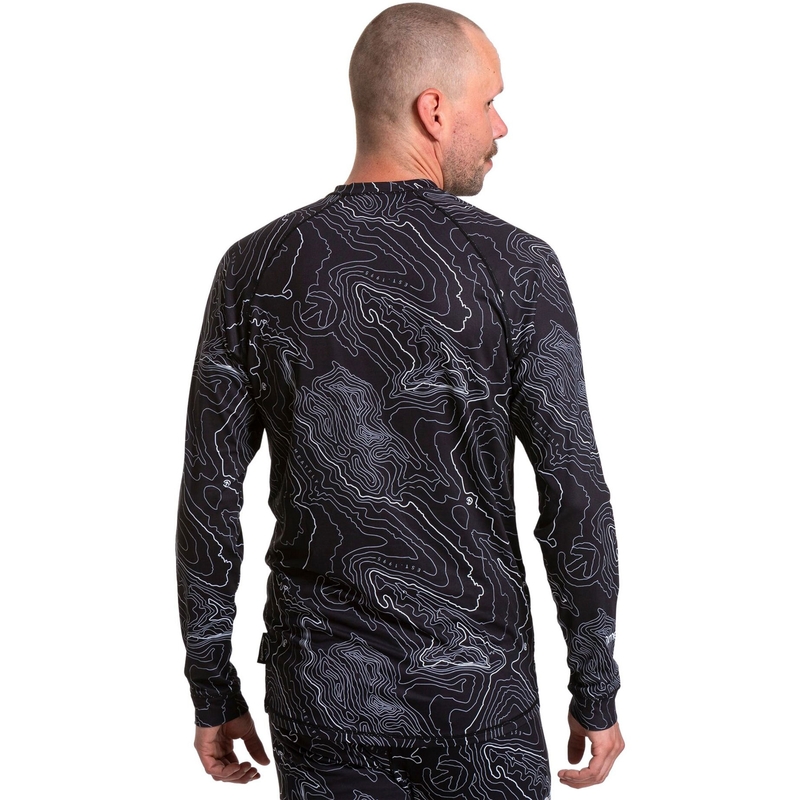 Herren-Thermo-T-Shirt Meatfly Avery schwarz-weiß