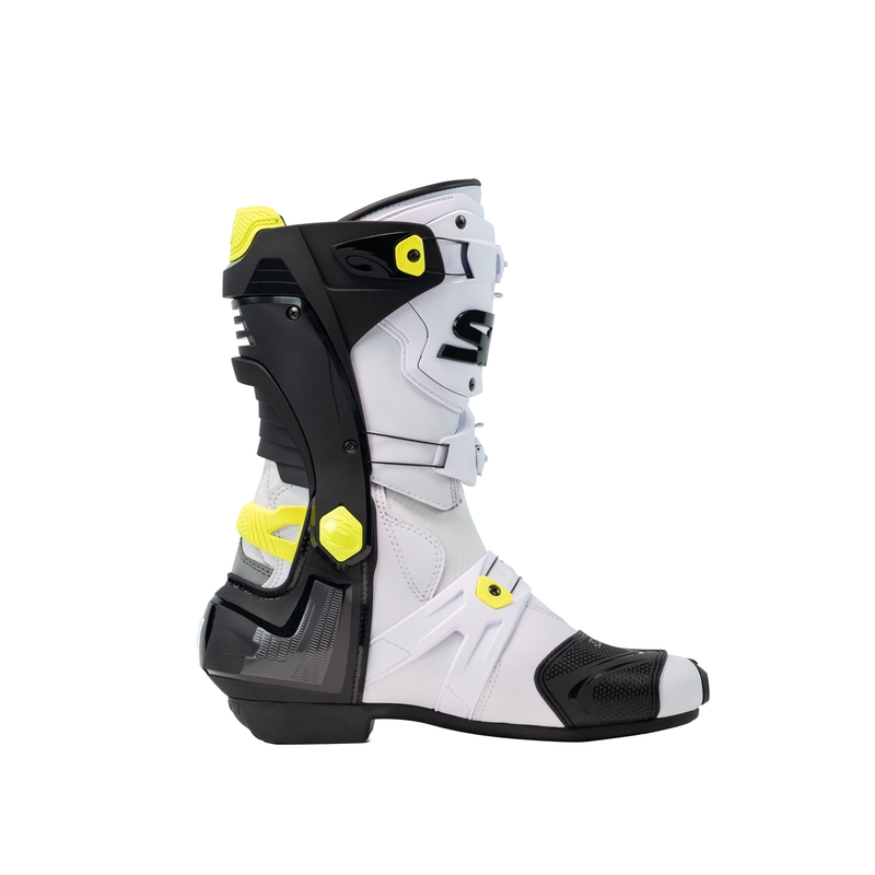 Motorradstiefel SiDi Rex weiß-schwarz-gelb