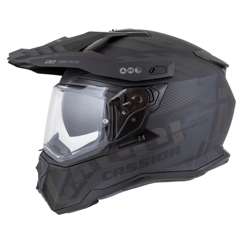 Enduro-Helm Cassida Road Runner TechniX mattschwarz-schwarz-grau