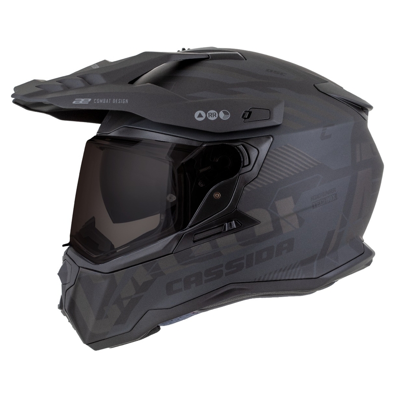 Enduro-Helm Cassida Road Runner TechniX mattschwarz-schwarz-grau