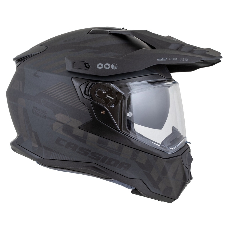 Enduro-Helm Cassida Road Runner TechniX mattschwarz-schwarz-grau