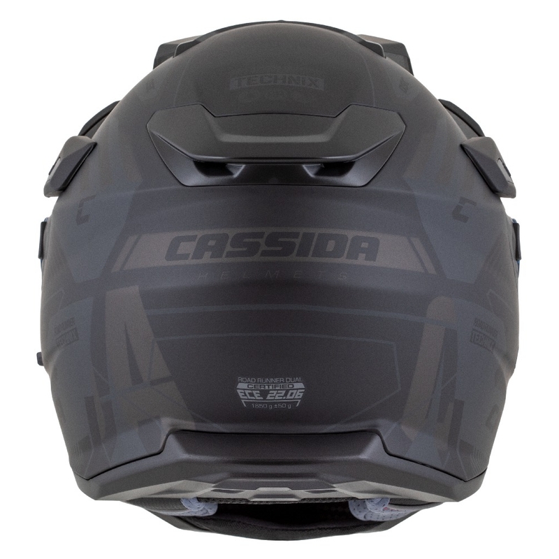 Enduro-Helm Cassida Road Runner TechniX mattschwarz-schwarz-grau