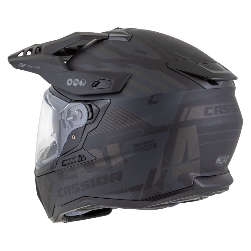 Enduro-Helm Cassida Road Runner TechniX mattschwarz-schwarz-grau