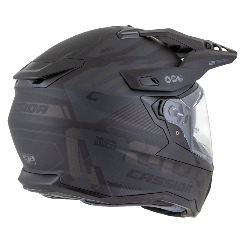 Enduro-Helm Cassida Road Runner TechniX mattschwarz-schwarz-grau