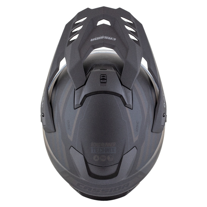 Enduro-Helm Cassida Road Runner TechniX mattschwarz-schwarz-grau