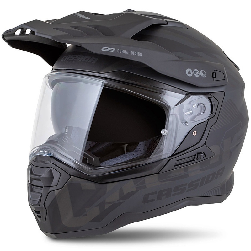 Enduro-Helm Cassida Road Runner TechniX mattschwarz-schwarz-grau
