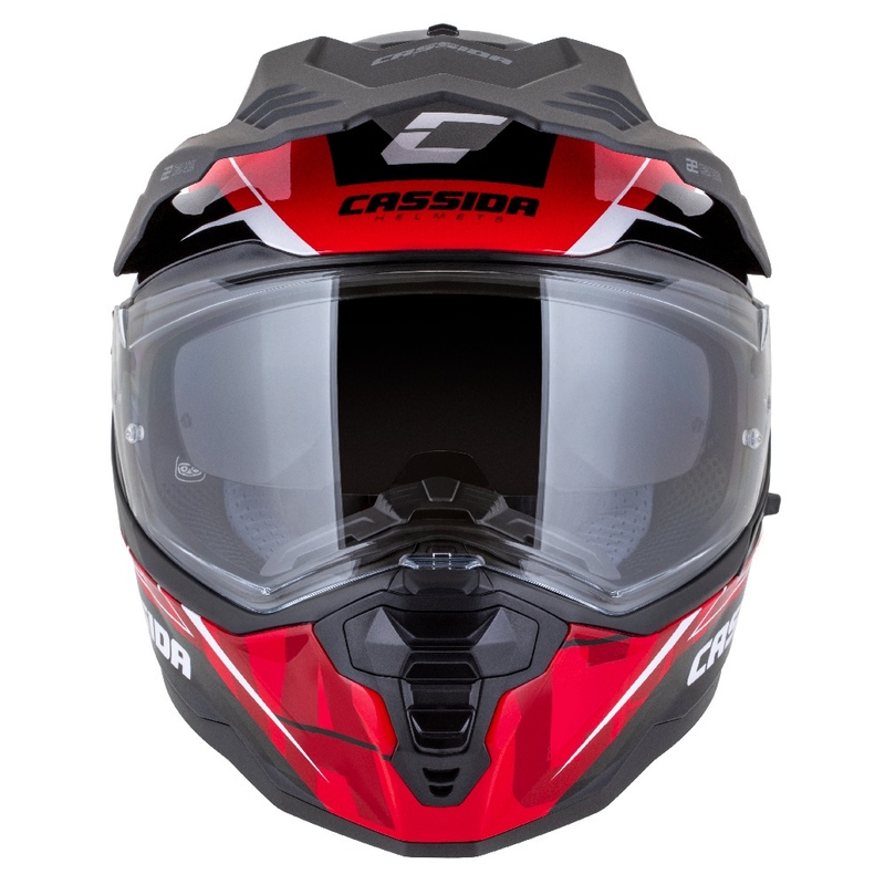 Enduro-Helm Cassida Road Runner TechniX rot-schwarz-weiß-grau