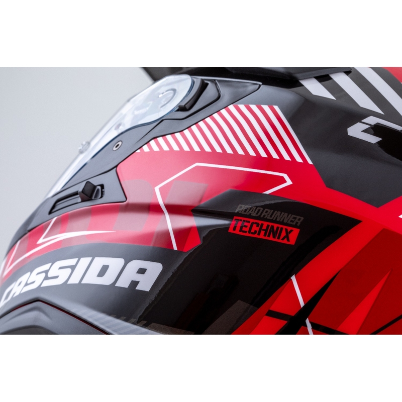 Enduro-Helm Cassida Road Runner TechniX rot-schwarz-weiß-grau
