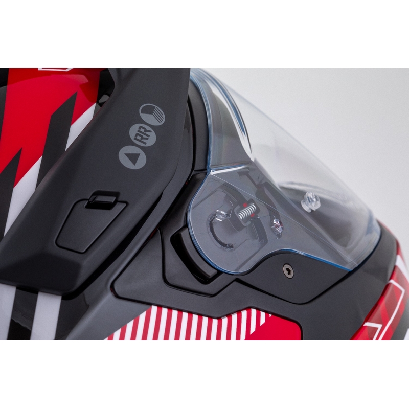 Enduro-Helm Cassida Road Runner TechniX rot-schwarz-weiß-grau