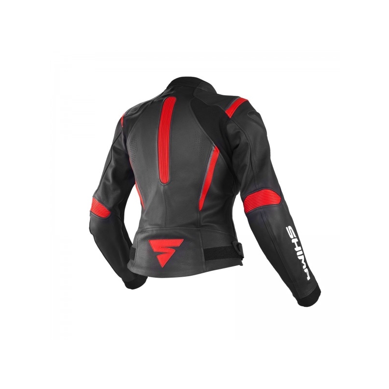Frauen Shima Miura Schwarz und Rot Motorrad Jacke Ausverkauf