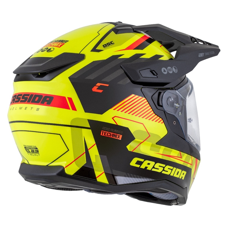 Enduro-Helm Cassida Road Runner TechniX fluo gelb-schwarz-orange-grau