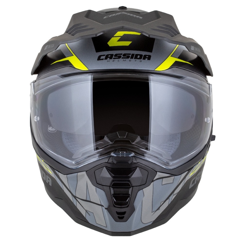 Enduro-Helm Cassida Road Runner TechniX mattgrau-schwarz-fluogelb