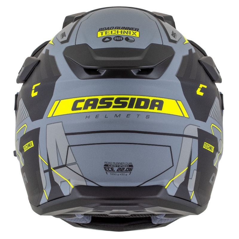 Enduro-Helm Cassida Road Runner TechniX mattgrau-schwarz-fluogelb