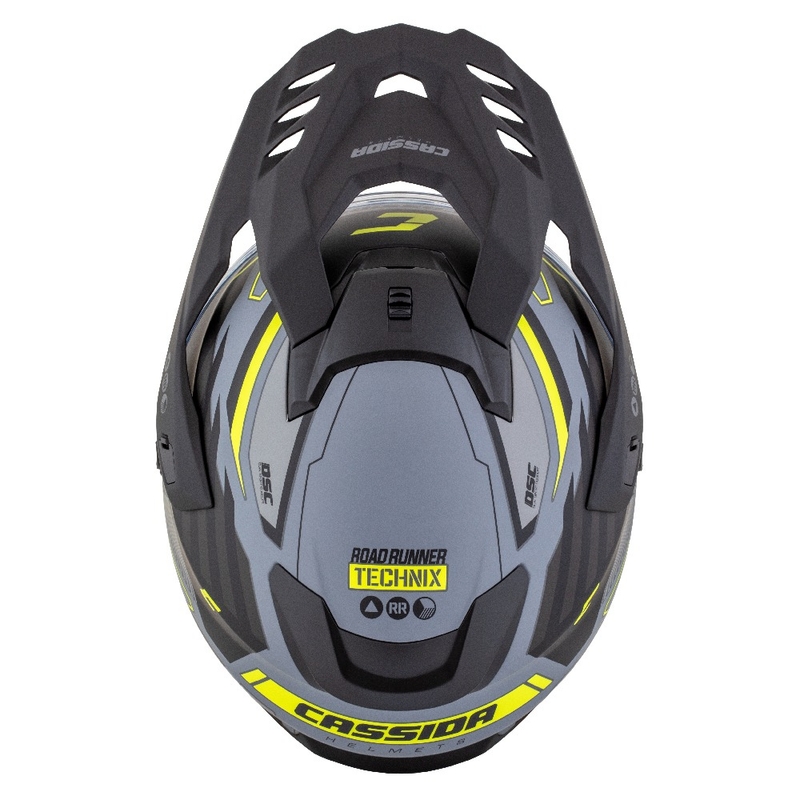 Enduro-Helm Cassida Road Runner TechniX mattgrau-schwarz-fluogelb