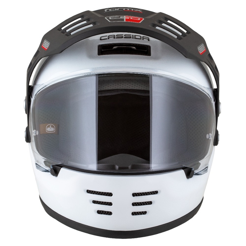 Endurohelm Cassida FormX FlatOut weiß-schwarz-rot