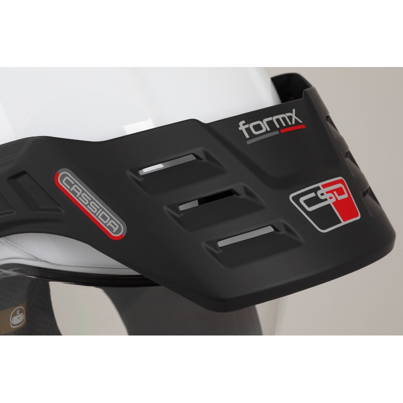 Endurohelm Cassida FormX FlatOut weiß-schwarz-rot