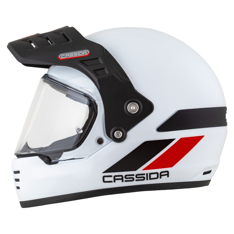 Endurohelm Cassida FormX FlatOut weiß-schwarz-rot