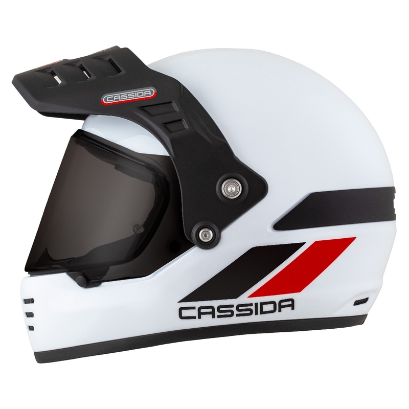 Endurohelm Cassida FormX FlatOut weiß-schwarz-rot