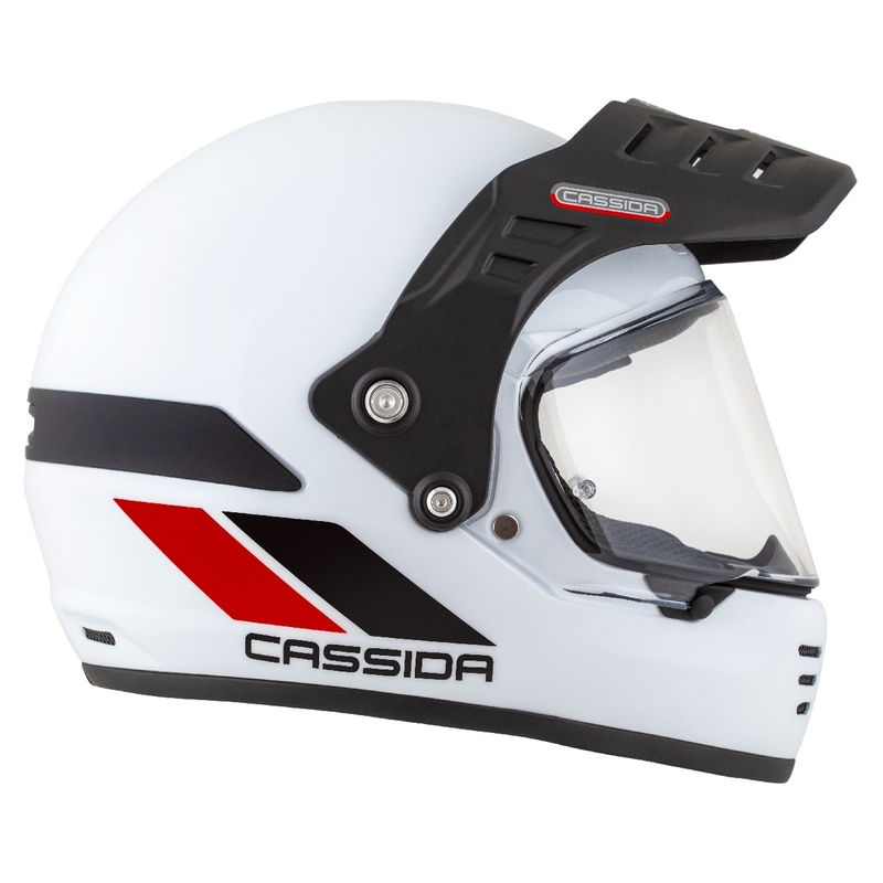 Endurohelm Cassida FormX FlatOut weiß-schwarz-rot