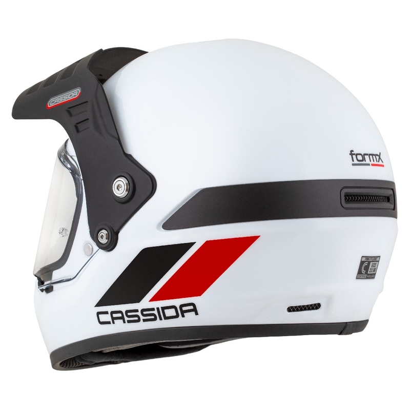 Endurohelm Cassida FormX FlatOut weiß-schwarz-rot