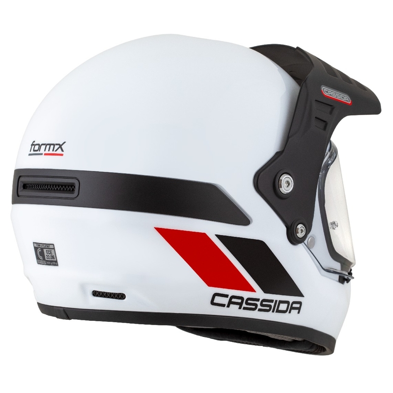 Endurohelm Cassida FormX FlatOut weiß-schwarz-rot