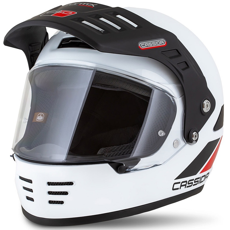 Endurohelm Cassida FormX FlatOut weiß-schwarz-rot