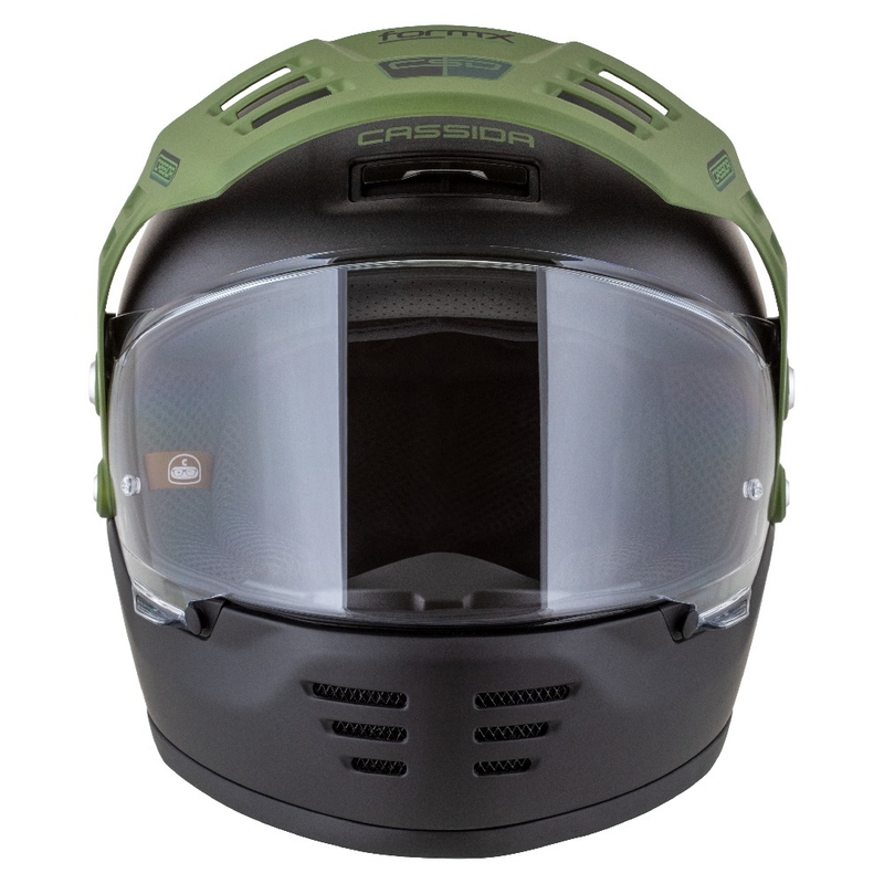 Enduro-Helm Cassida FormX FlatOut mattschwarz-grün