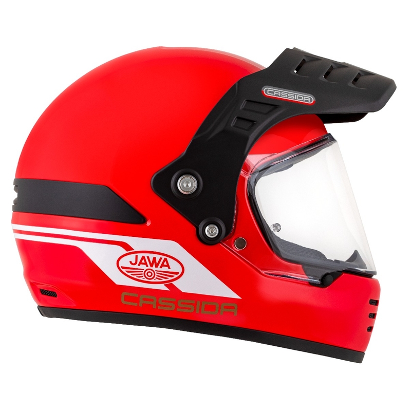 Enduro-Helm Cassida FormX Jawa RotaX rot-weiß-gold