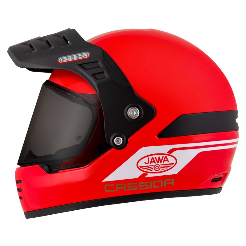 Enduro-Helm Cassida FormX Jawa RotaX rot-weiß-gold