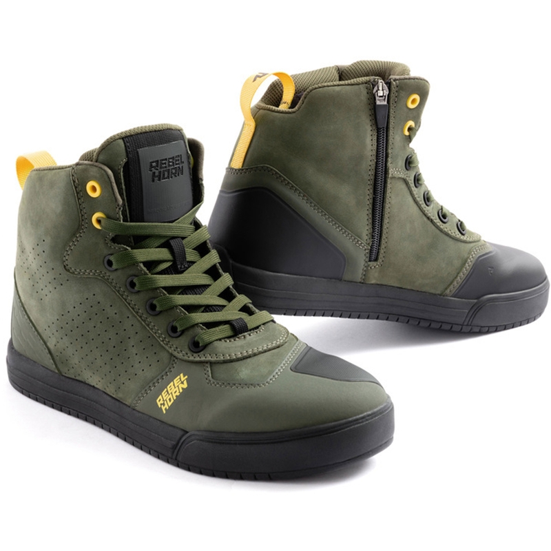 Leder-Motorradstiefel Rebelhorn Spike grün