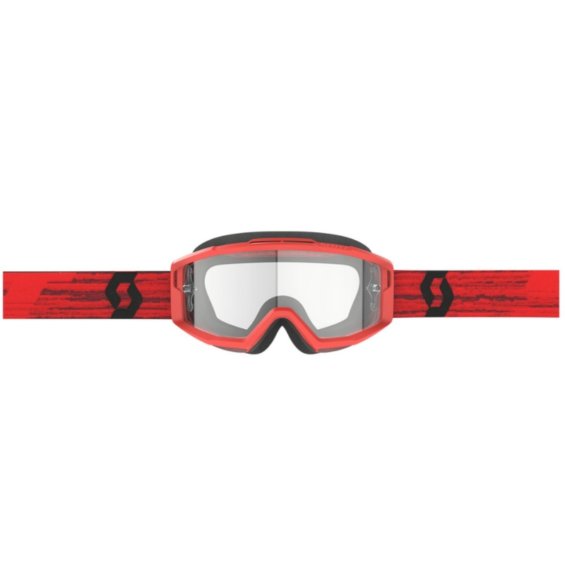 Motocross-Brille SCOTT Split OTG rot mit klarem Plexiglas