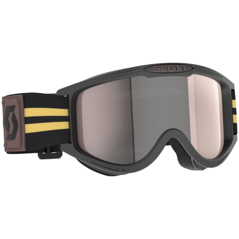 Motocross-Brille SCOTT 89X Era schwarz-beige mit silbernem Plexiglas