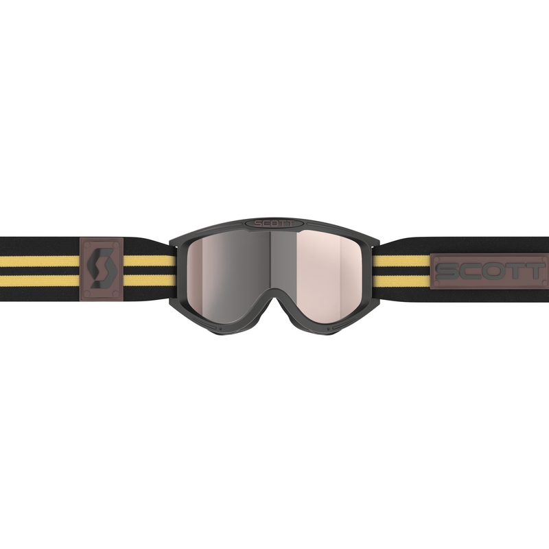Motocross-Brille SCOTT 89X Era schwarz-beige mit silbernem Plexiglas