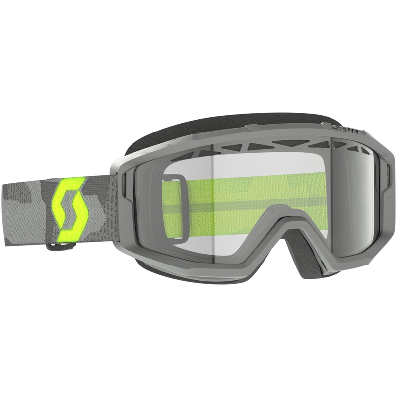 Motocross-Brille SCOTT Primal Enduro grau-fluogelb mit klarem Plexiglas