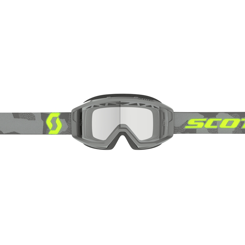 Motocross-Brille SCOTT Primal Enduro grau-fluogelb mit klarem Plexiglas