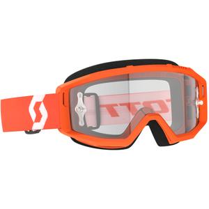 Motocross-Brille SCOTT Primal Clear orange-weiß mit klarem Plexiglas