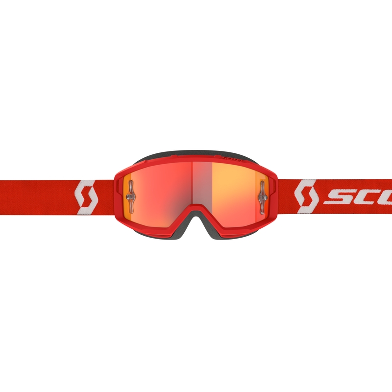 Motocross-Brille SCOTT Primal CH rot-weiß mit chromorangem Plexiglas