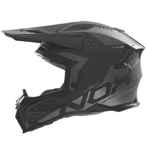 Motocross-Helm NOX N634 mattschwarz-silber