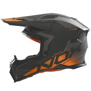Motocross-Helm NOX N634 mattschwarz-orange