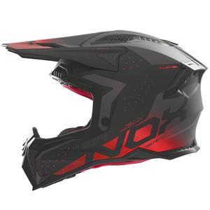 Motocross-Helm NOX N634 mattschwarz-rot