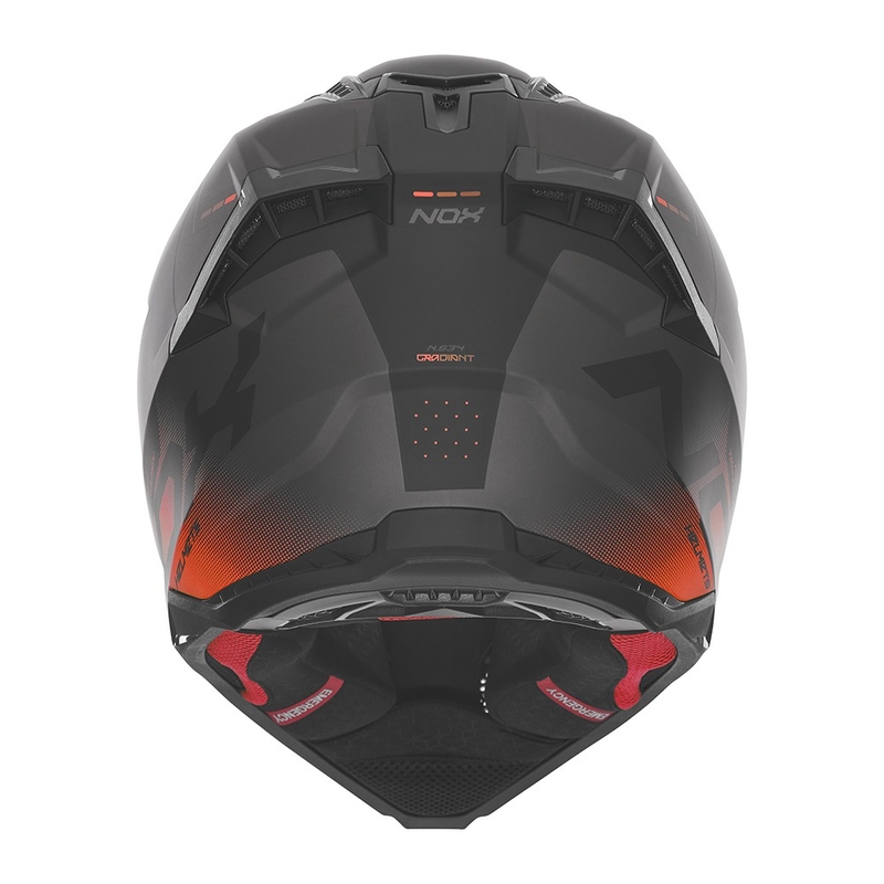 Motocross-Helm NOX N634 mattschwarz-rot