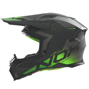 Motocross-Helm NOX N634 mattschwarz-grün