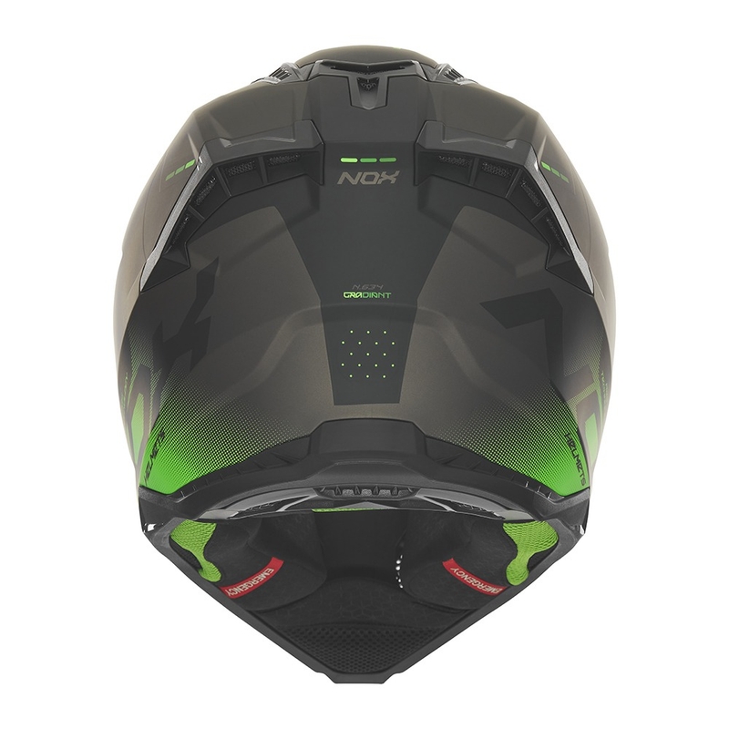 Motocross-Helm NOX N634 mattschwarz-grün