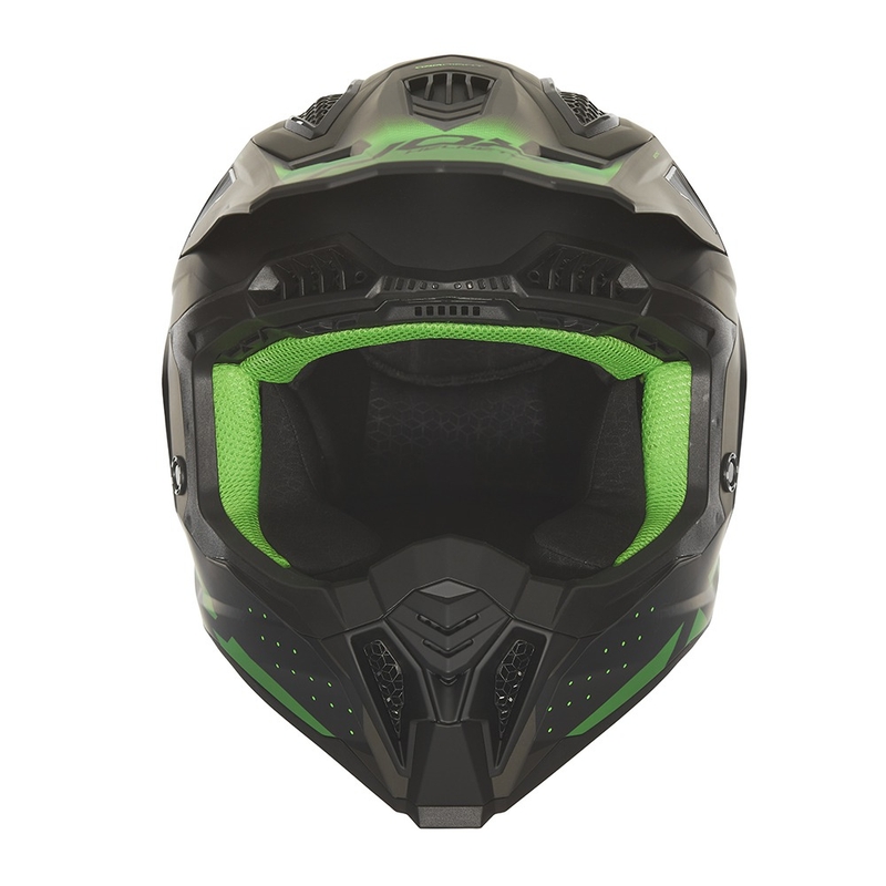 Motocross-Helm NOX N634 mattschwarz-grün