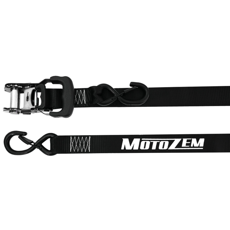 MotoZem Motorradgurte mit Ratsche, schwarz
