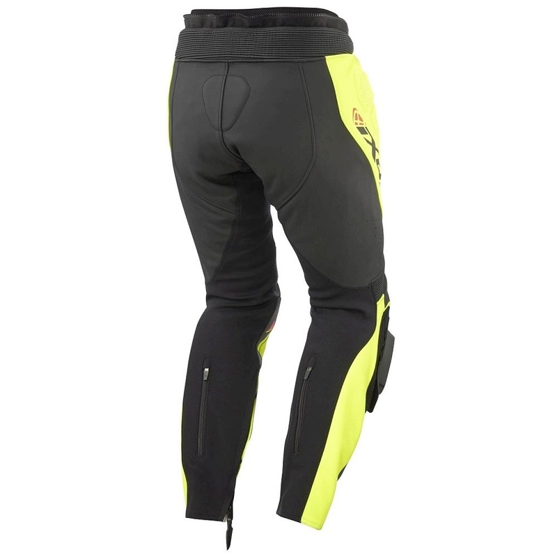 Leder-Motorradhose IXON Vortex 3 schwarz-fluo gelb