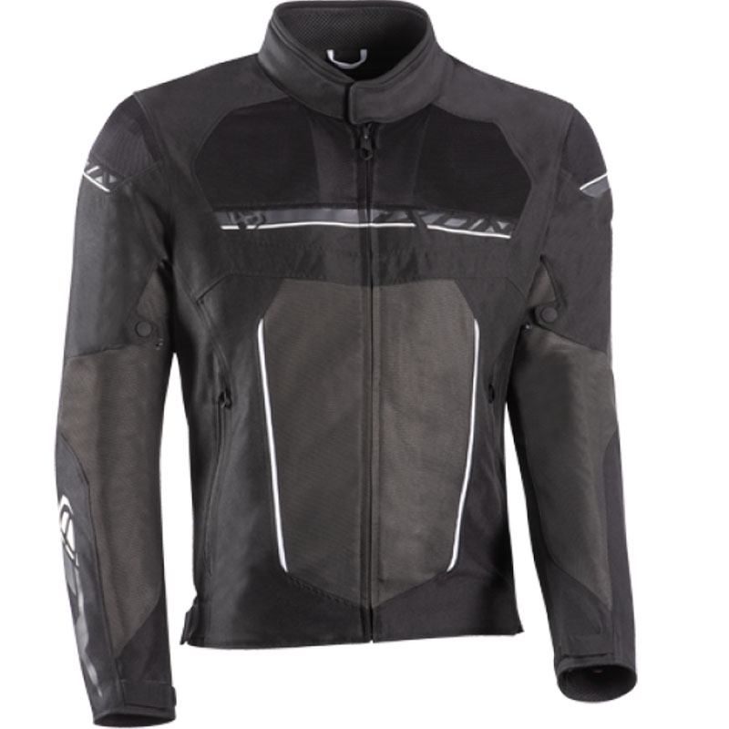Motorradjacke IXON T-Rex schwarz-grau-weiß