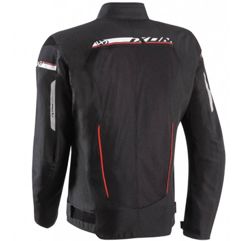 Motorradjacke IXON T-Rex schwarz-weiß-rot