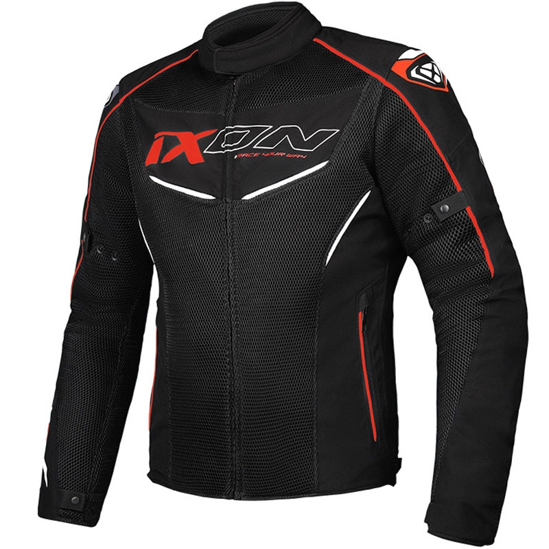 Motorradjacke IXON Flicker schwarz-weiß-rot