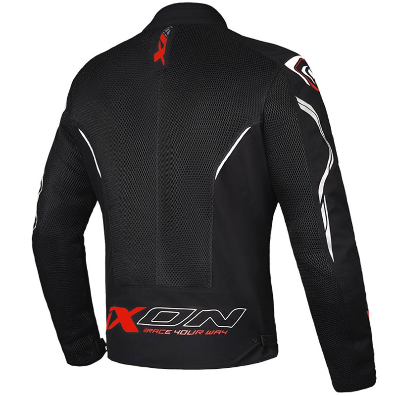 Motorradjacke IXON Flicker schwarz-weiß-rot